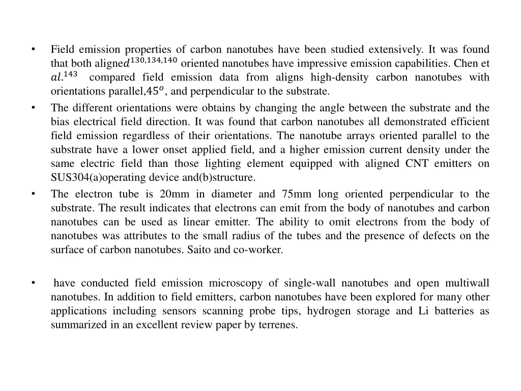 field emission properties of carbon nanotubes