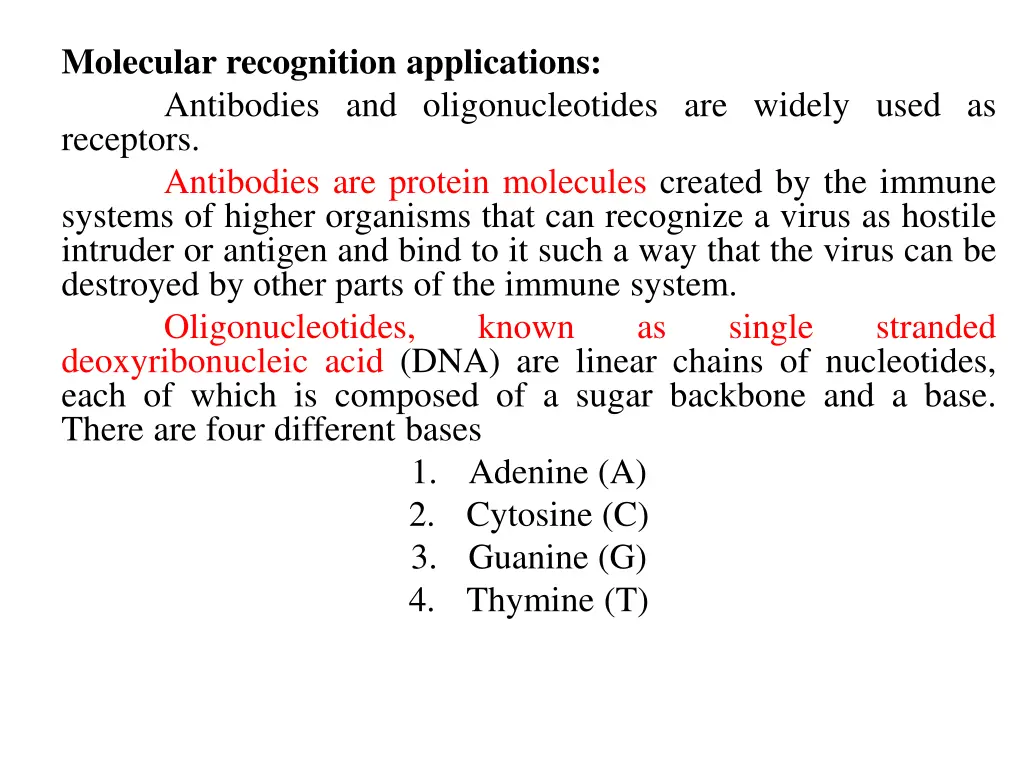 molecular recognition applications antibodies
