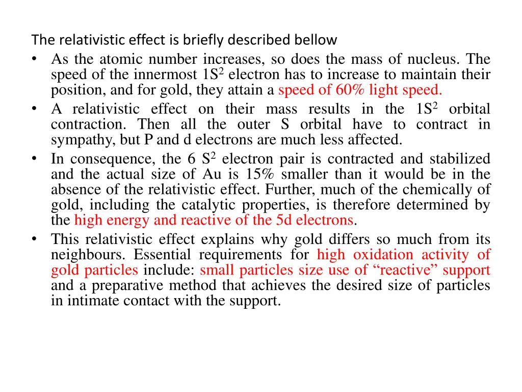 the relativistic effect is briefly described