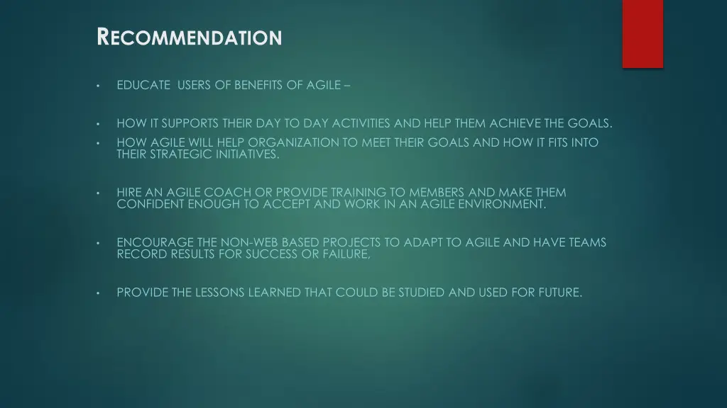 r ecommendation