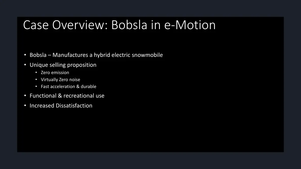 case overview bobsla in e motion