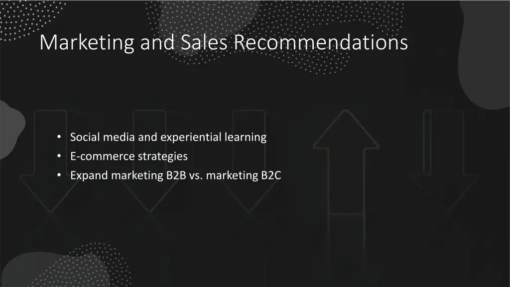 marketing and sales recommendations