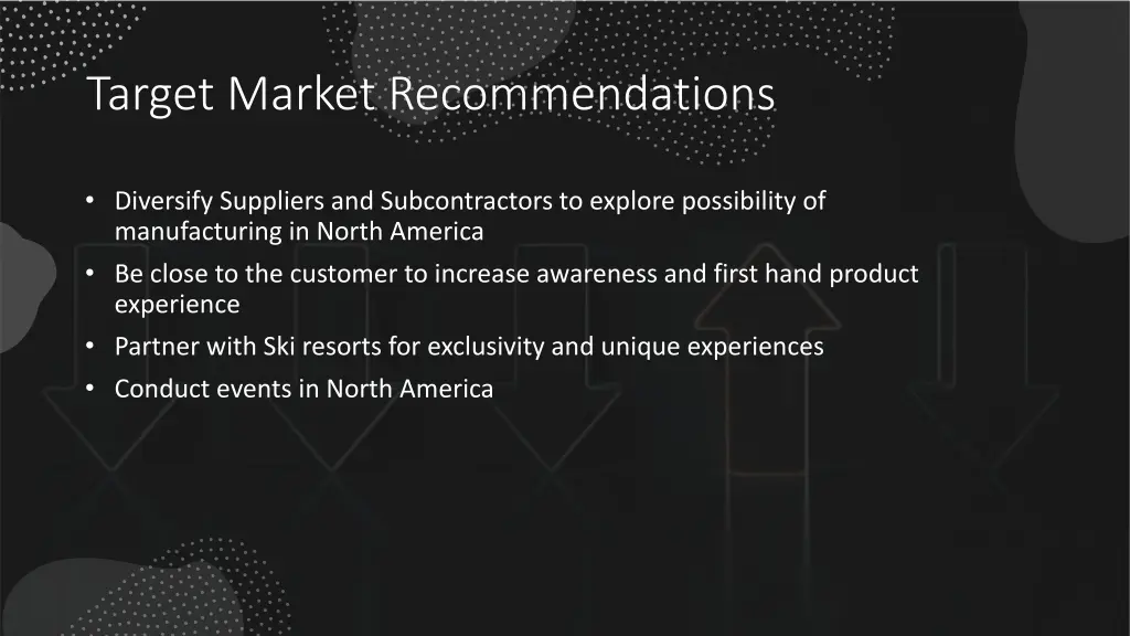 target market recommendations