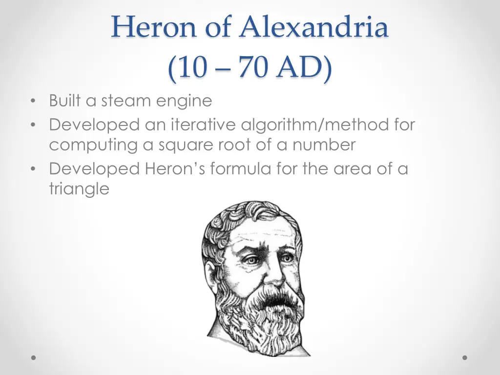 heron of alexandria 10 70 ad built a steam engine
