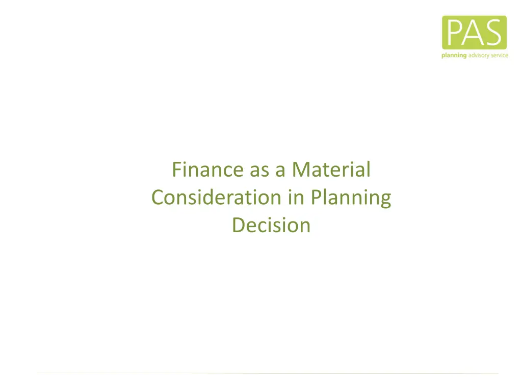 finance as a material consideration in planning