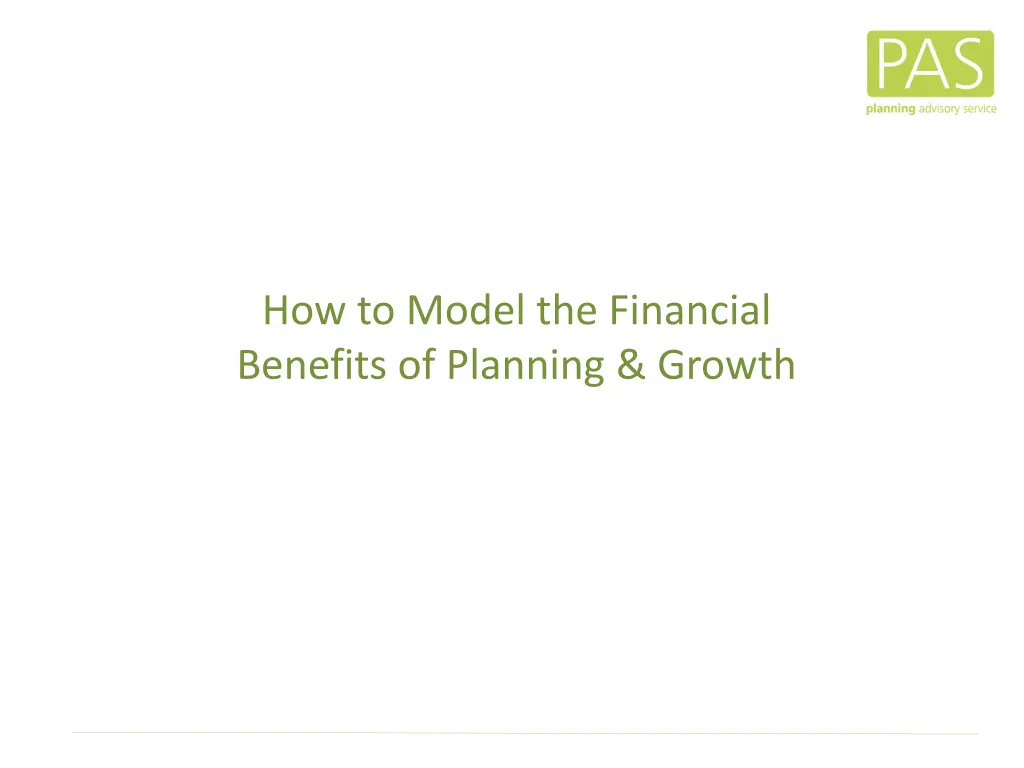 how to model the financial benefits of planning