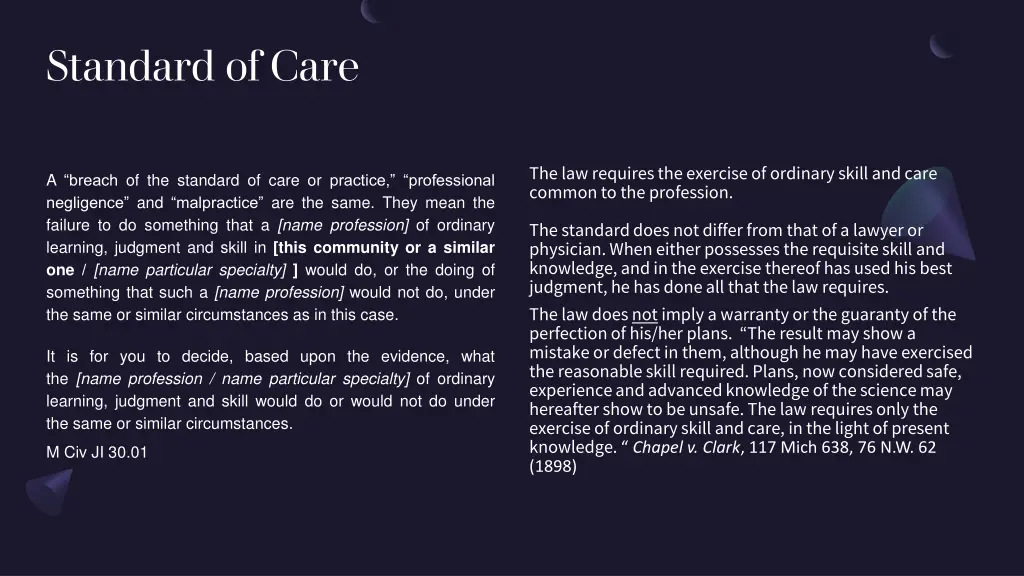 standard of care