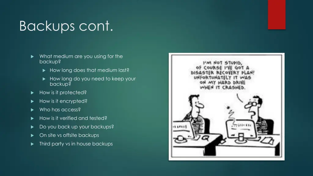 backups cont