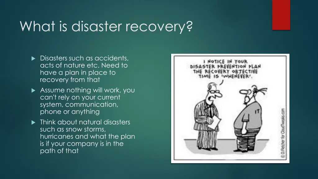 what is disaster recovery