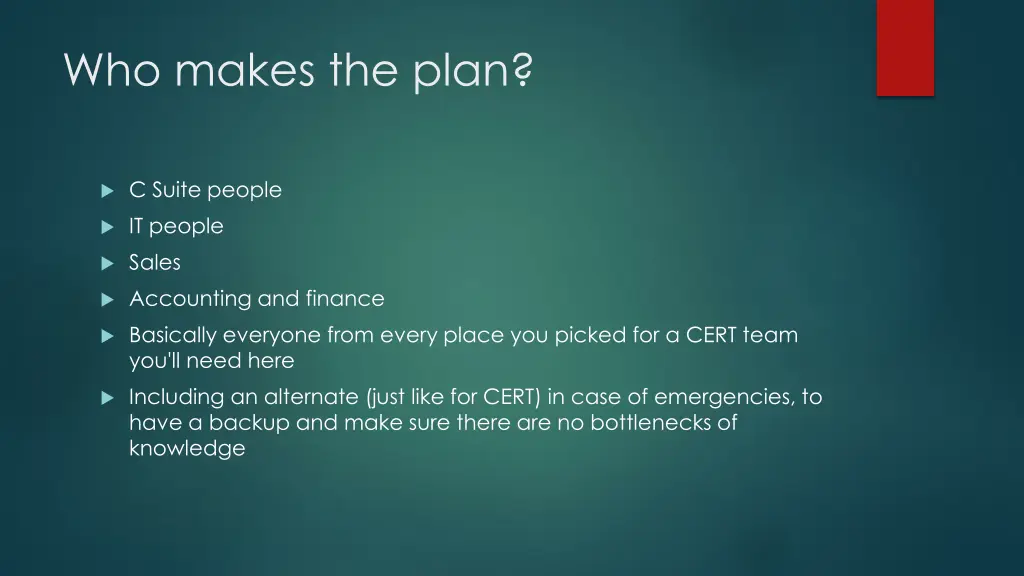 who makes the plan