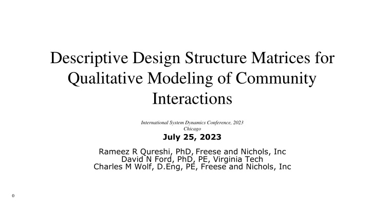 descriptive design structure matrices
