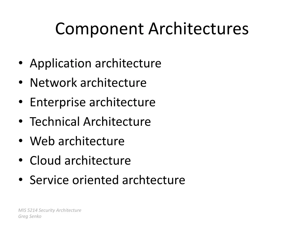 component architectures