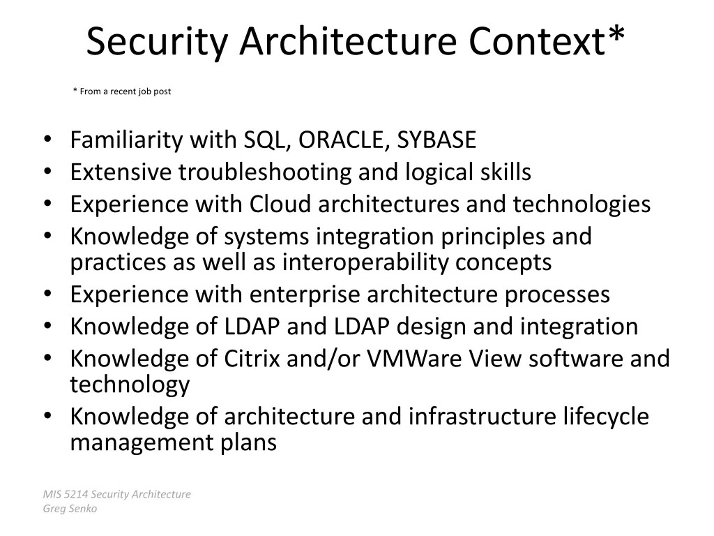 security architecture context 1