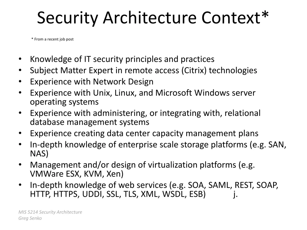 security architecture context
