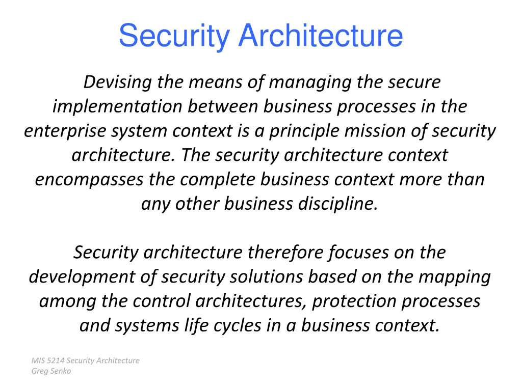 security architecture