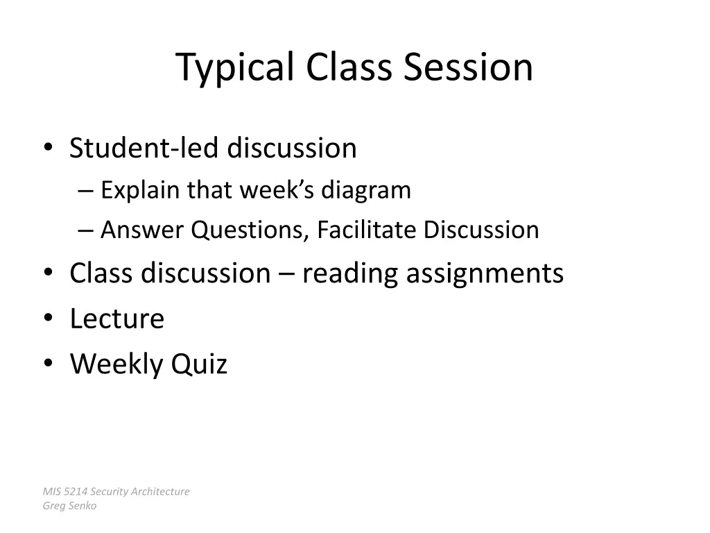 typical class session