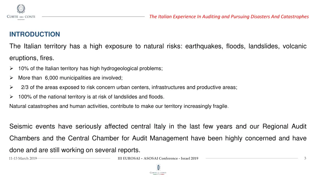 the italian experience in auditing and pursuing 1