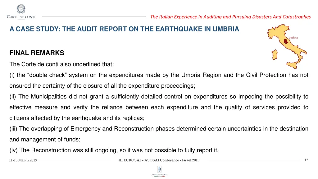 the italian experience in auditing and pursuing 10