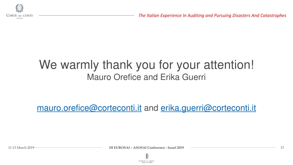 the italian experience in auditing and pursuing 11