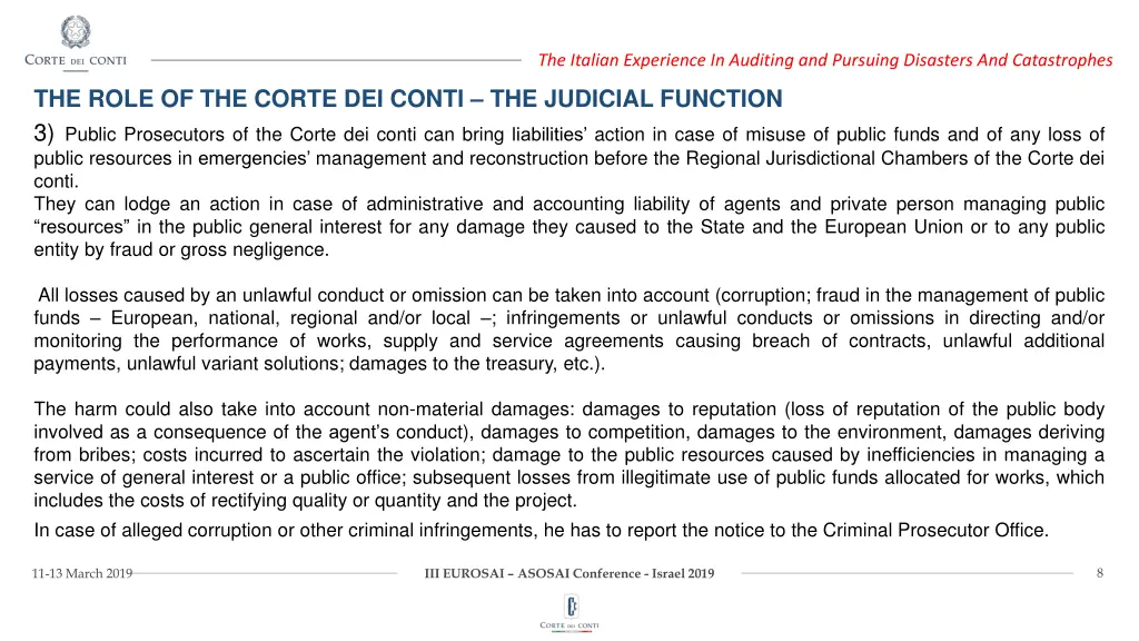 the italian experience in auditing and pursuing 6