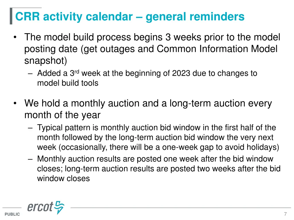 crr activity calendar general reminders
