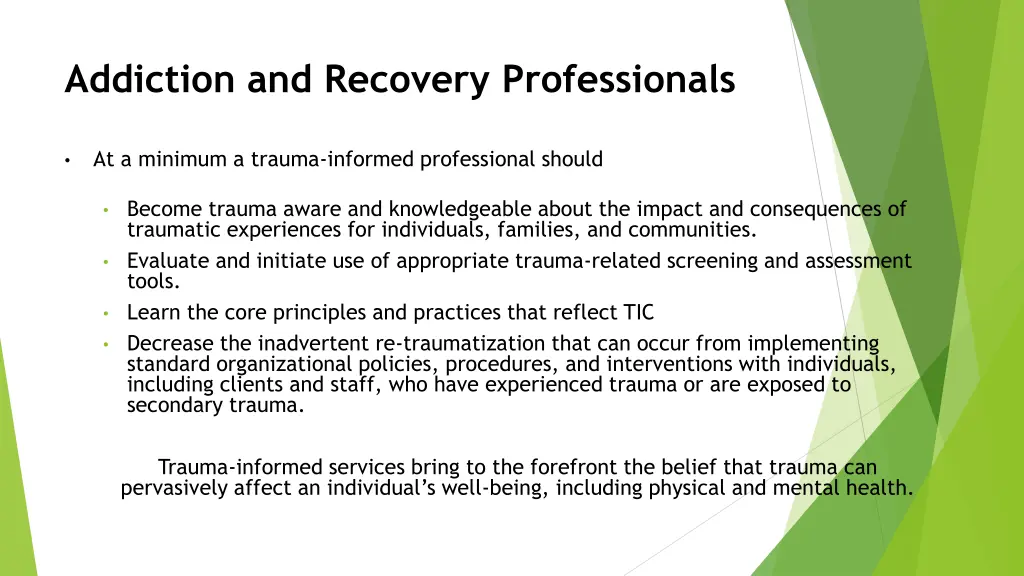 addiction and recovery professionals