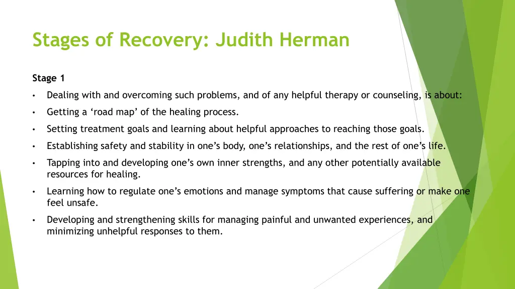 stages of recovery judith herman