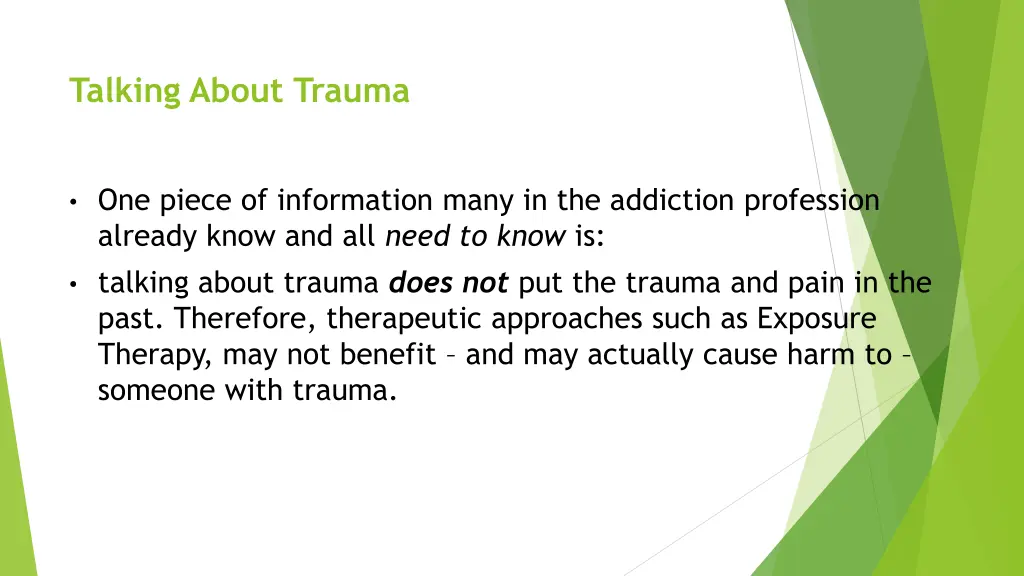 talking about trauma