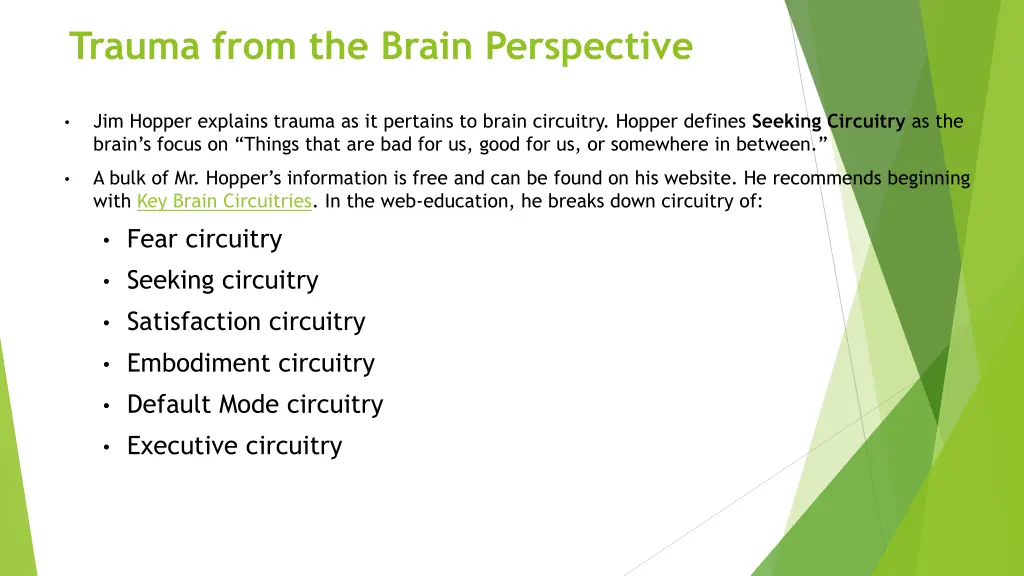 trauma from the brain perspective
