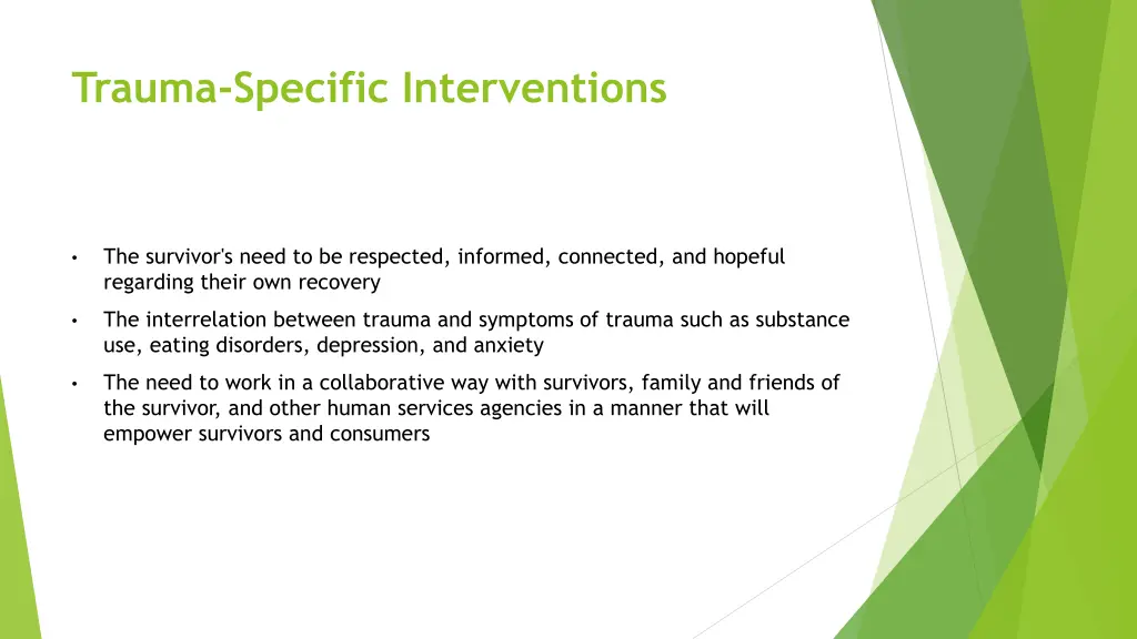 trauma specific interventions
