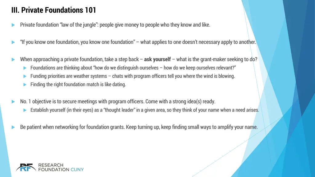 iii private foundations 101