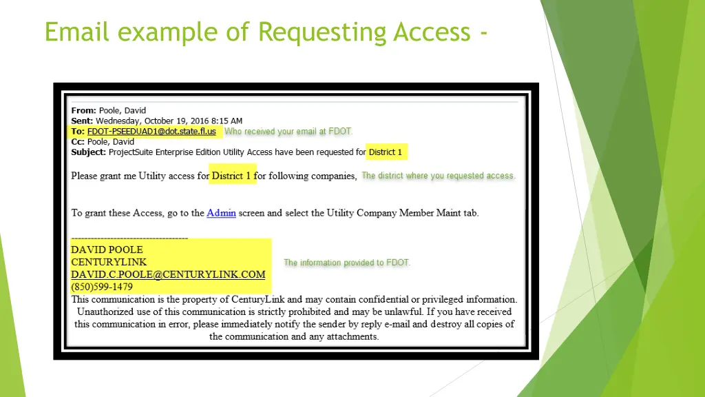 email example of requesting access