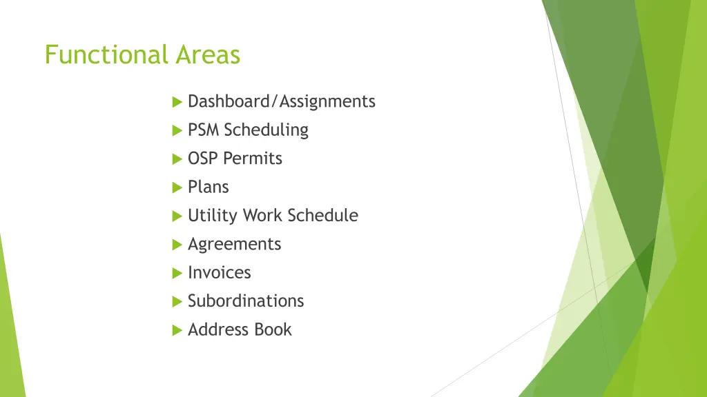 functional areas