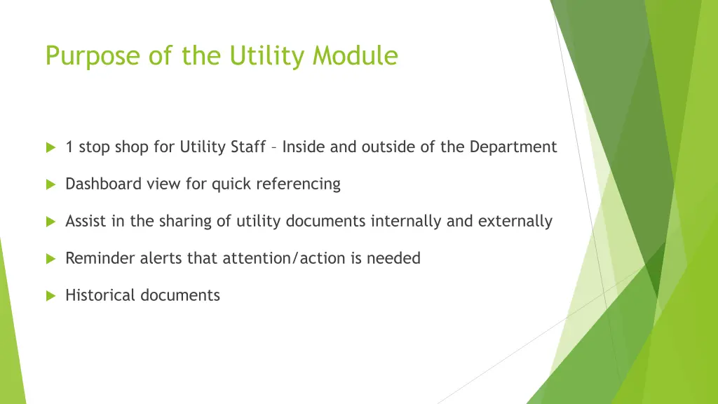 purpose of the utility module