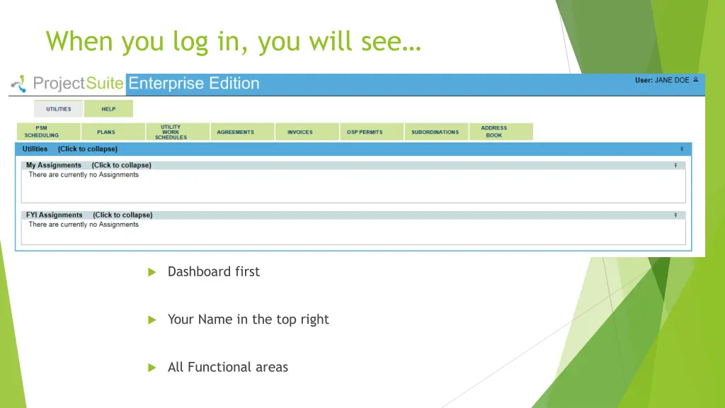 when you log in you will see