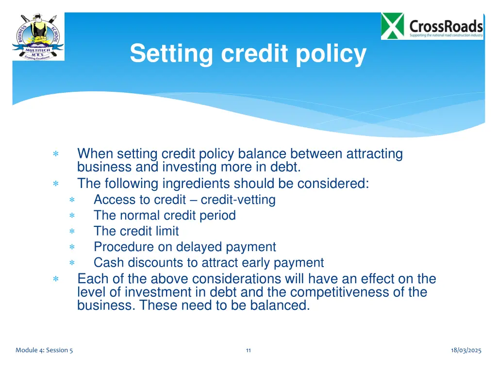 setting credit policy