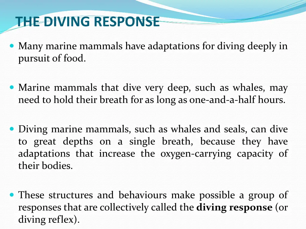 the diving response