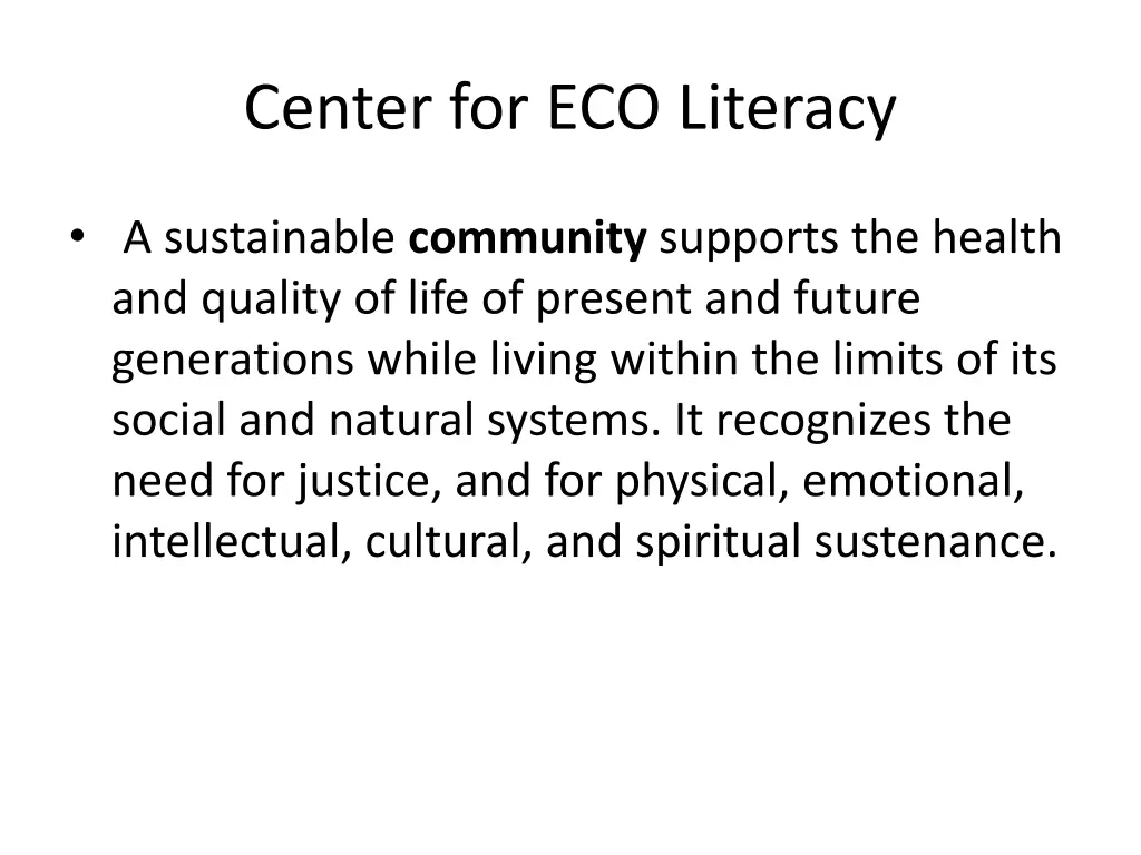 center for eco literacy