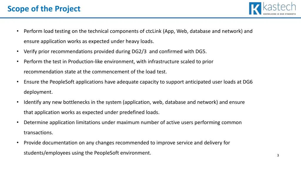 scope of the project