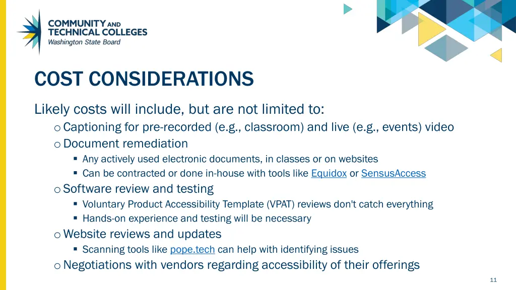cost considerations
