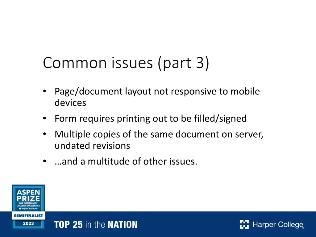 common issues part 3