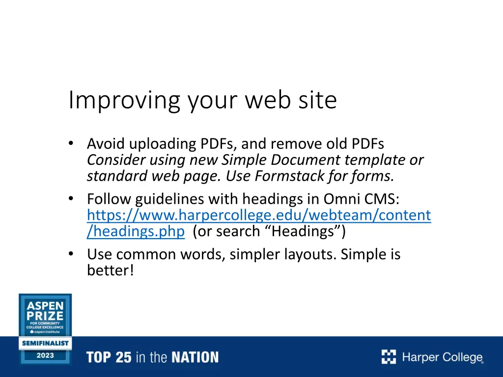 improving your web site