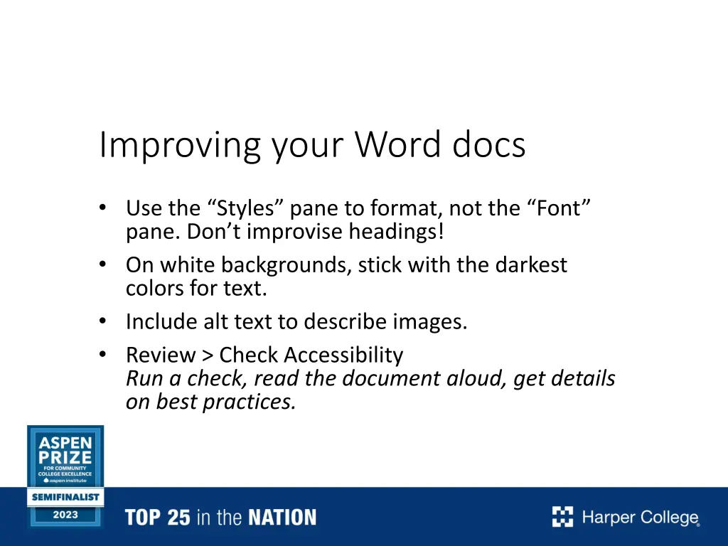 improving your word docs