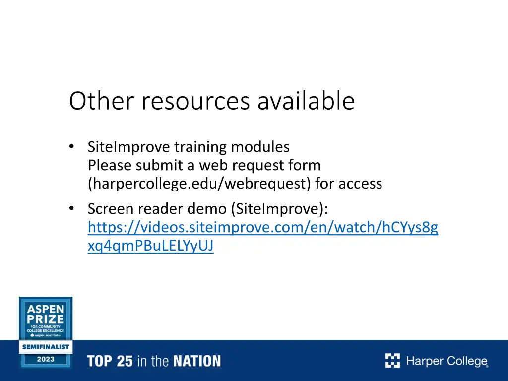 other resources available