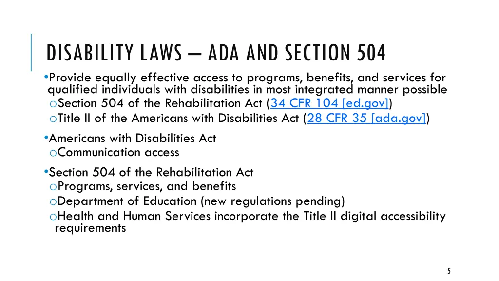 disability laws ada and section 504 provide