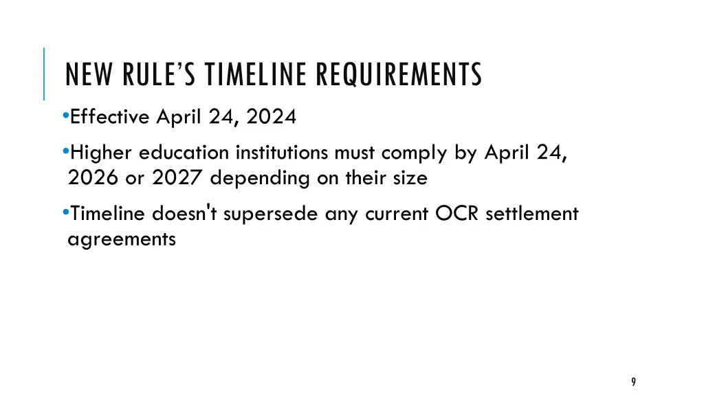 new rule s timeline requirements effective april