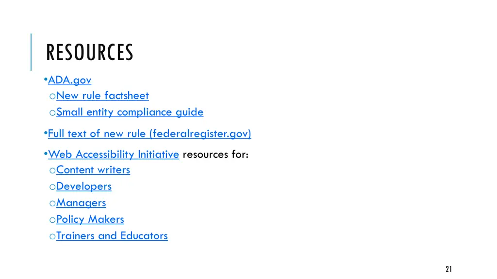 resources ada gov o new rule factsheet o small