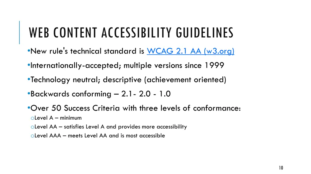 web content accessibility guidelines new rule