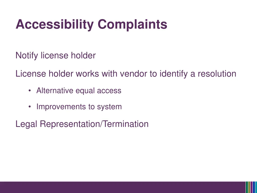 accessibility complaints