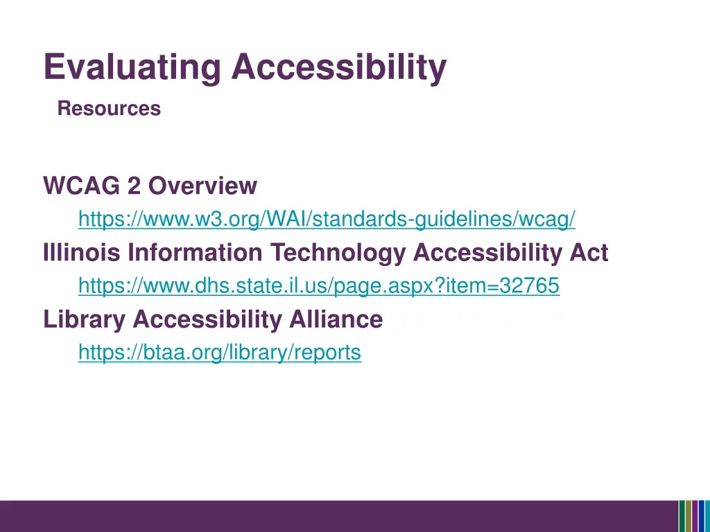 evaluating accessibility resources